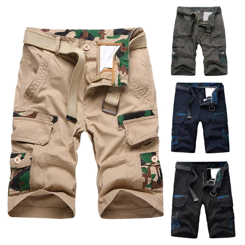 

Летние мужские камуфляжные Бриджи-бермуды свободного кроя в стиле милитари