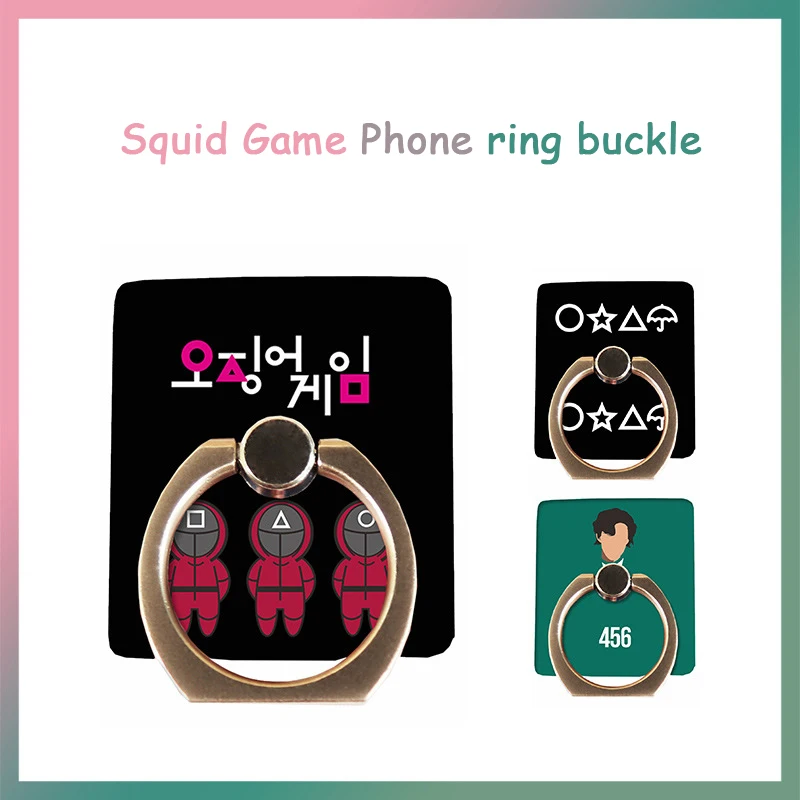 

Squid Game Mobile Phone Buckle Ring Stand Triangle Soldier Character Element Protective Phone Holder Accessories Finger Support