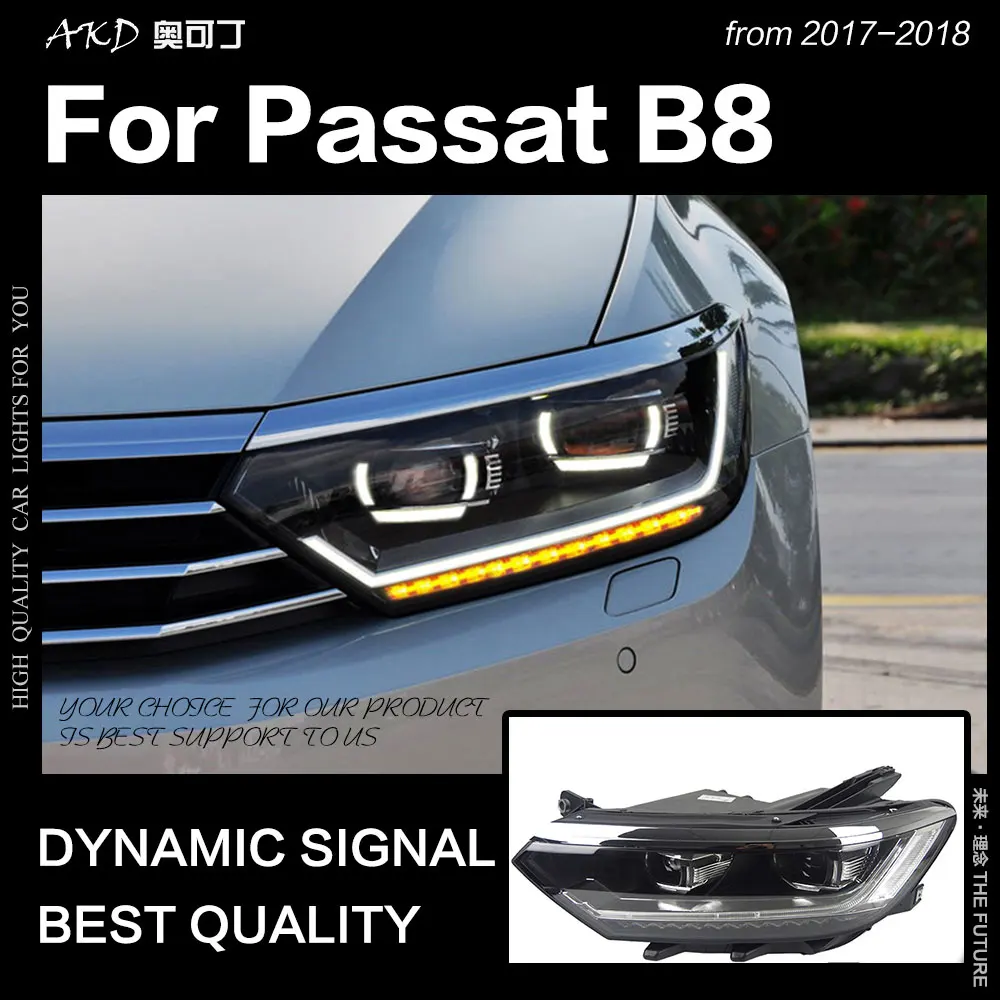 AKD автомобильный Стайлинг для VW Passat B8 светодиодный ные фары 2017 2018 Magotan DRL Hid