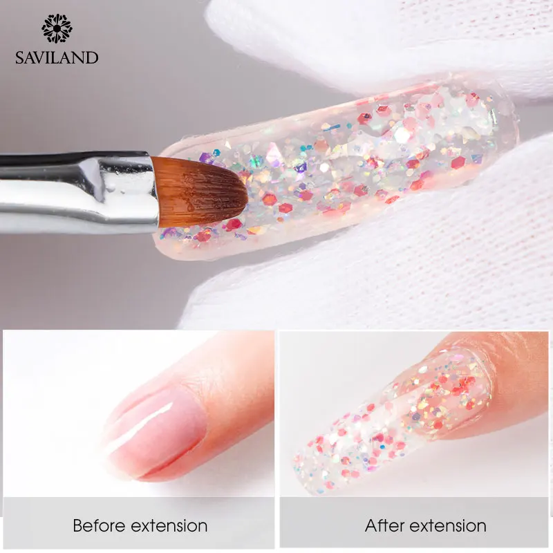 SAVILAND Блестящий акриловый гель 30 мл 15 блестящий Камуфляжный УФ-гель для