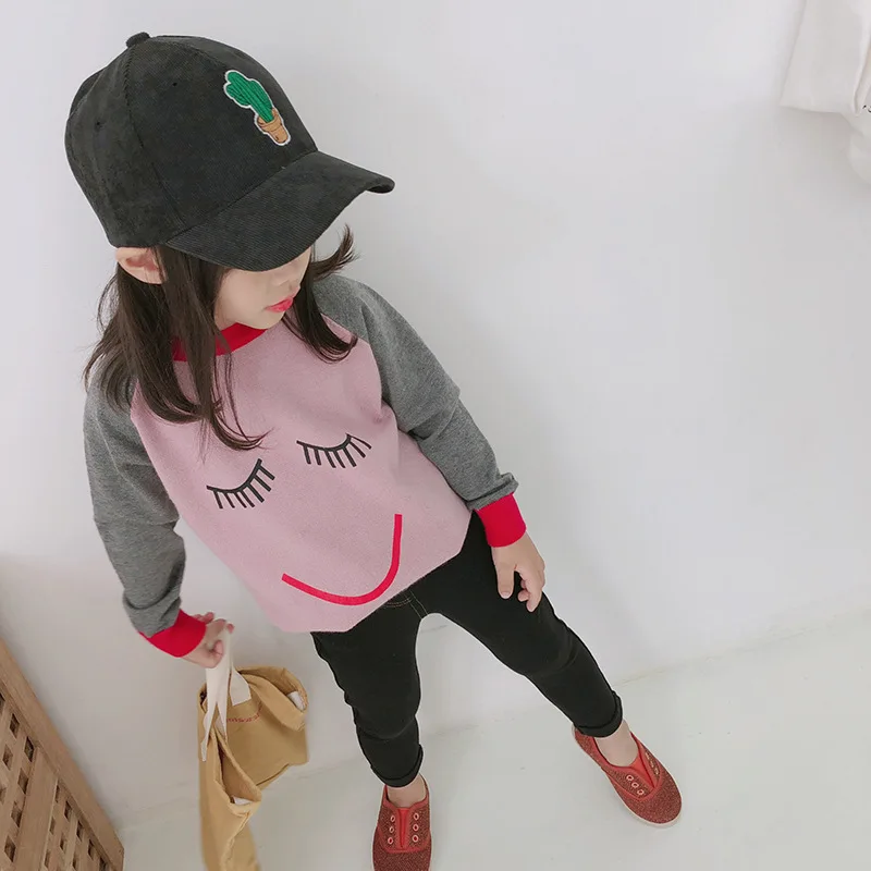 Детский вязаный свитер Mihkalev с мультяшным рисунком для девочек на осень