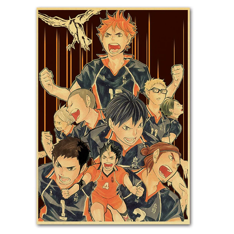 

Japanese Cartoon Haikyuu Poster Volleyball Boy Art Painting Prints Canvas Painting Picture for Home Room Decor Painting Cuadros