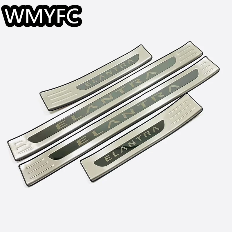 

Stainless Steel Inner or Outer Door Sill Scuff Plate Guard Sills Protector Trim For Hyundai Elantra 2020 2021 2022 CN7