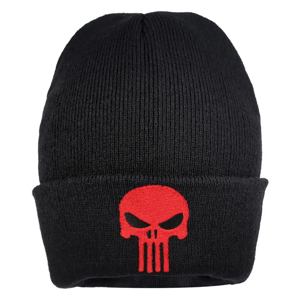 Ребристые зимние теплые кепки шапки женские Bonnets хип хоп шапка черепки Череп