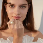 Кольцо SuXin регулируемое с большим жемчугом в стиле ретропанкхип-хоп, кольцо на палец, ювелирные изделия, подарки для женщин, 2020
