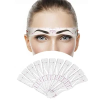 12pcsset reusable eyebrow stencil set eye brow diy drawing guide styling shaping grooming template card easy makeup