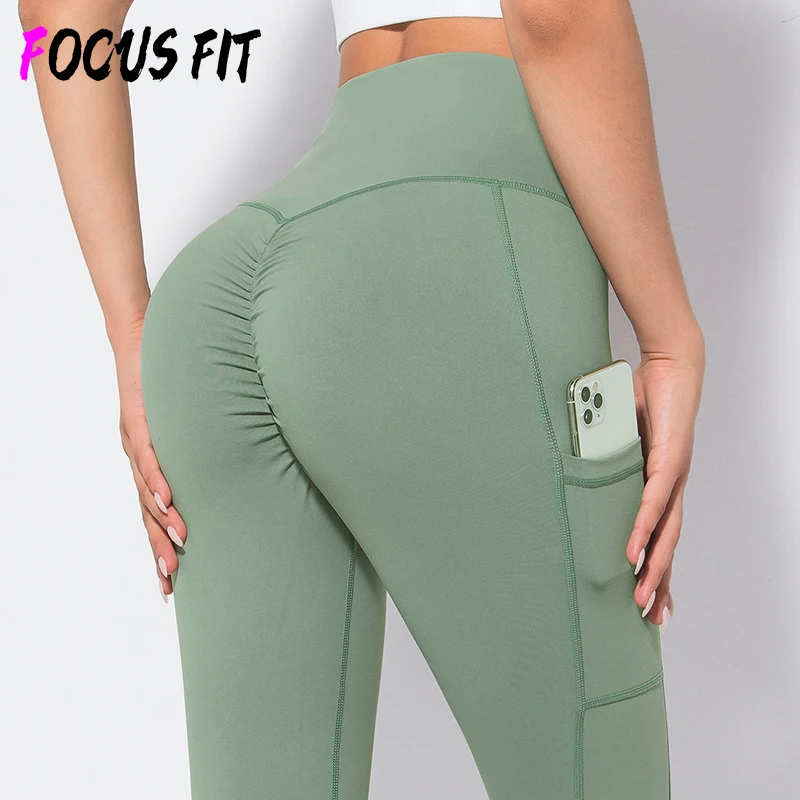 

2021 New Yoga Pants Women's Sports Nine-point Pants with Pockets Shaping Hips Tight-fitting Elasticity Thin Outer Leggings