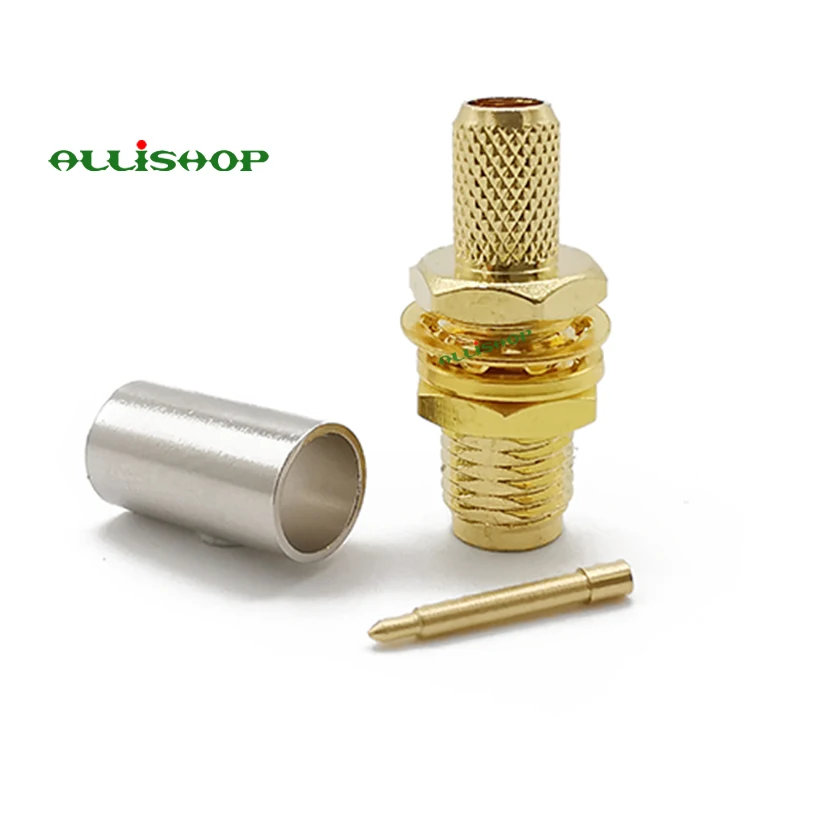 2 шт. радиочастотный соединитель RP SMA гнездовой штырьковый обжимной RG58 RG142 LMR195 RG400