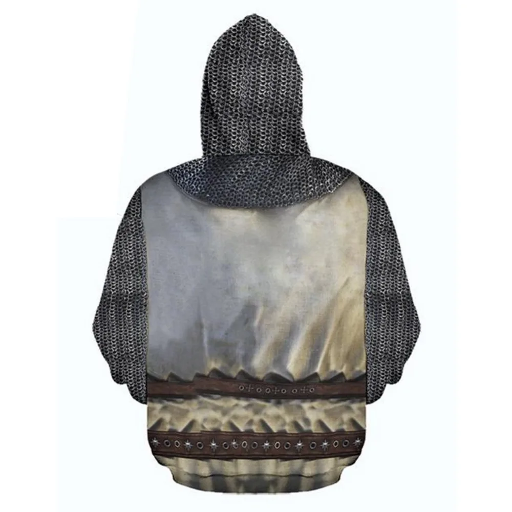 (В наличии) взрослые мужские средневековые Рыцари Templar Armor Толстовка крест с 3D