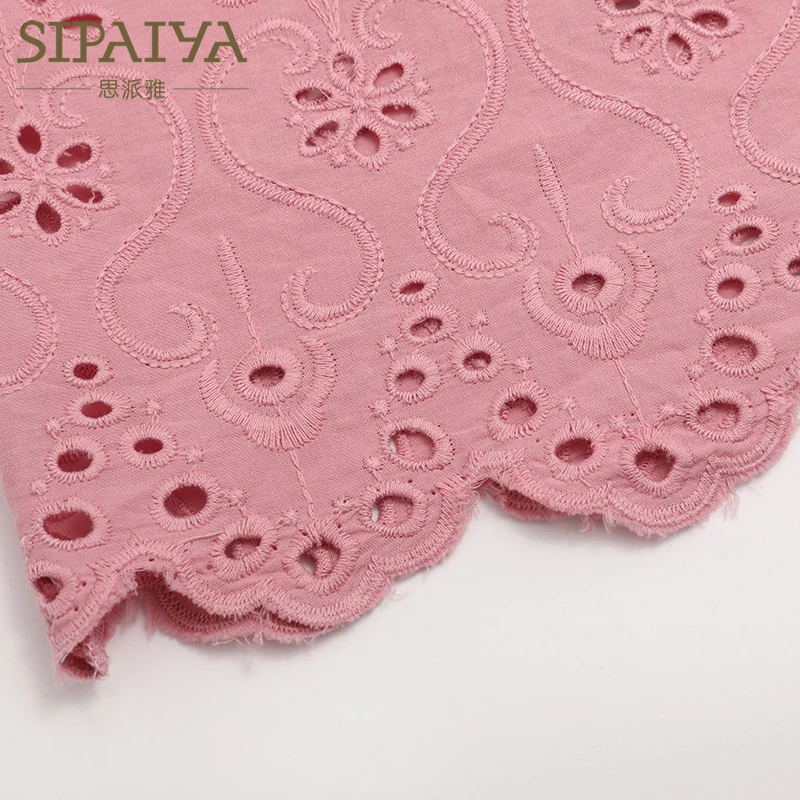 

2021 Summer Dress New Korean Version Hollow Out Embroidery Off Shoulder One Line Collar Long Sleeve High Waist Dress Small Fresh