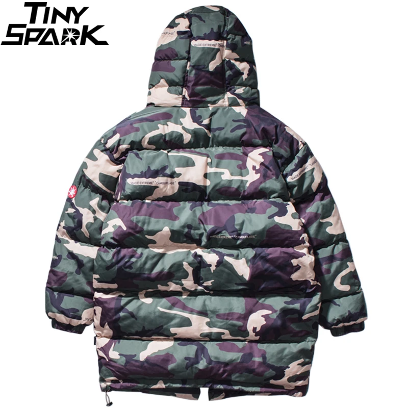 Хип хоп длинная куртка с капюшоном парка зима 2019 Мужская Уличная Ретро Тренч