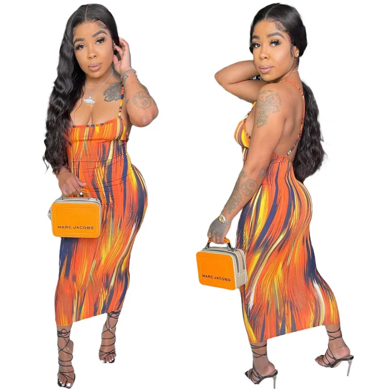 Модное облегающее платье в полоску с принтом сексуальное женское вечернее