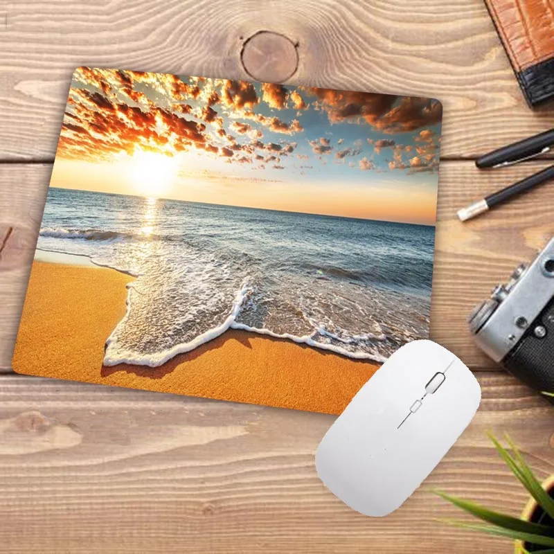 Большая Акция резиновые коврики для мыши с принтом пляжа и морской звезды коврик