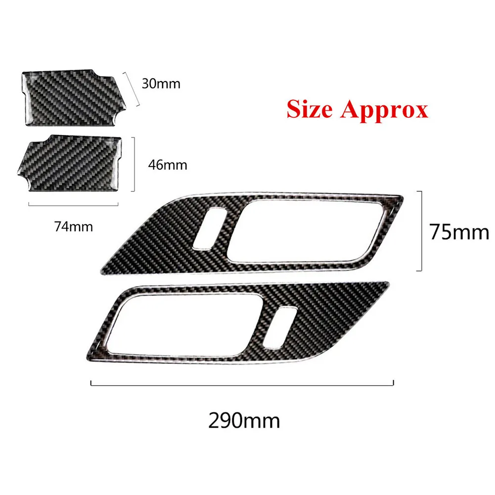 

Inner Door Handle Trim Real 2015-2020 4pcs Black Carbon Fiber Decoration