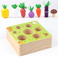 wooden block pulling carrot game kids montessori toy block set cognition ability alpinia toy funny interactive toy gift for kid