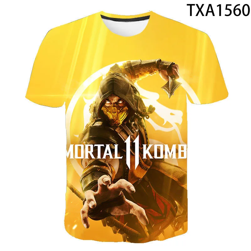 Новинка 2020 футболка с 3D принтом Mortal Kombat для мужчин и женщин Повседневная коротким