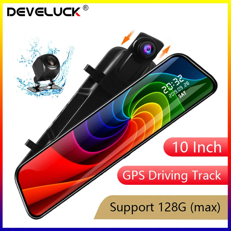 10 дюймов Видеорегистраторы для автомобилей сенсорный Экран 1080P потоковый медиа