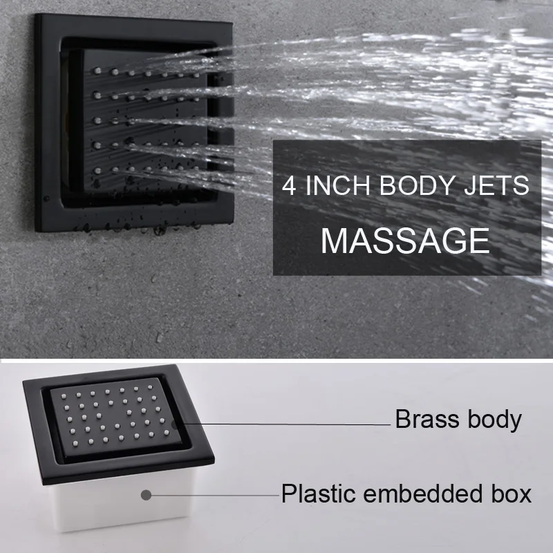 

bluetooth music shower head 24 inch rain mist waterfall shower faucets ceiling mounted thermostatic high flow diverter valve