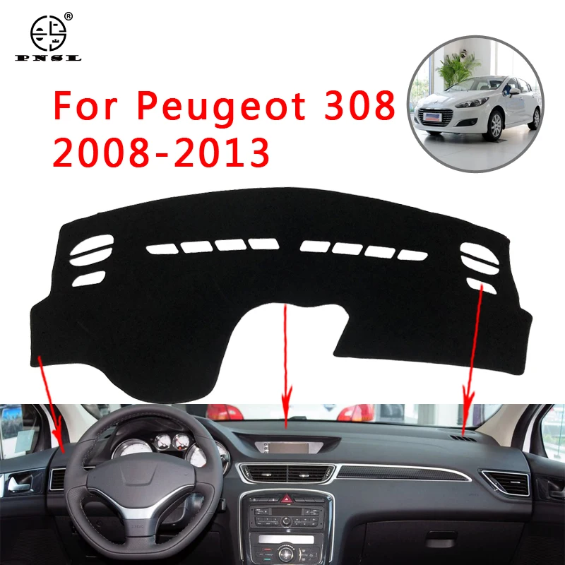 PNSL коврик для приборной панели автомобиля Peugeot 308 2008-2013 защита от солнца