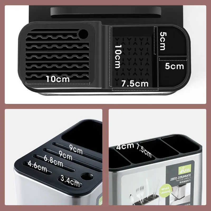 home stainless steel knife holder drawer knives forks spoons storage rack knife stand cabinet tray kitchen cultery organizer free global shipping