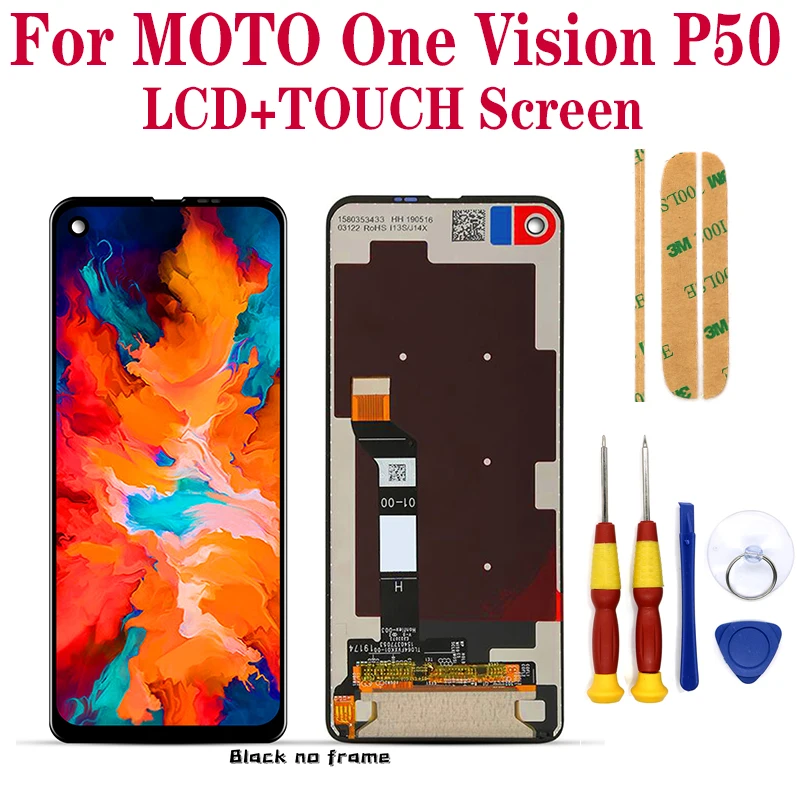 

For Motorola Moto One Vision P50 XT1970 Full LCD Display Screen Touch Digitizer Assembly with Frame Replace