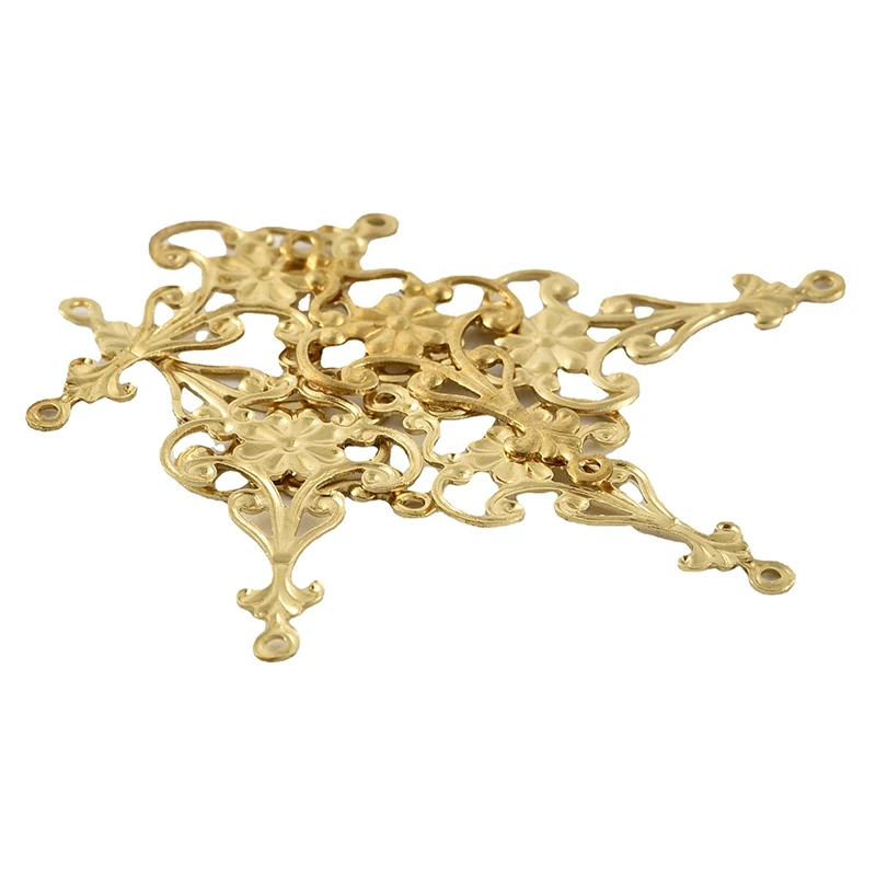 

Brass 28.5*14.6mm hollow double hanging flower hairpin diy jewelry accessories earrings pendant DIY handmade accessories