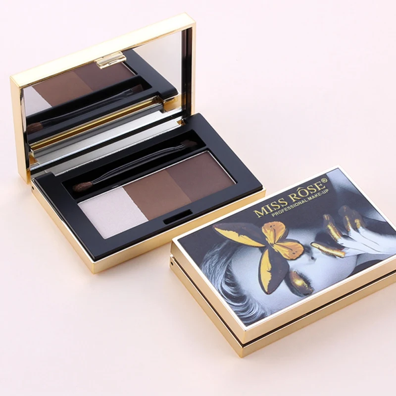 

3-Color Eyebrow Powder Highlight Blush Nose Power Palette Contour Professional Makeup Eyebrow Filler 3 in 1 Eyebrow Enhancers