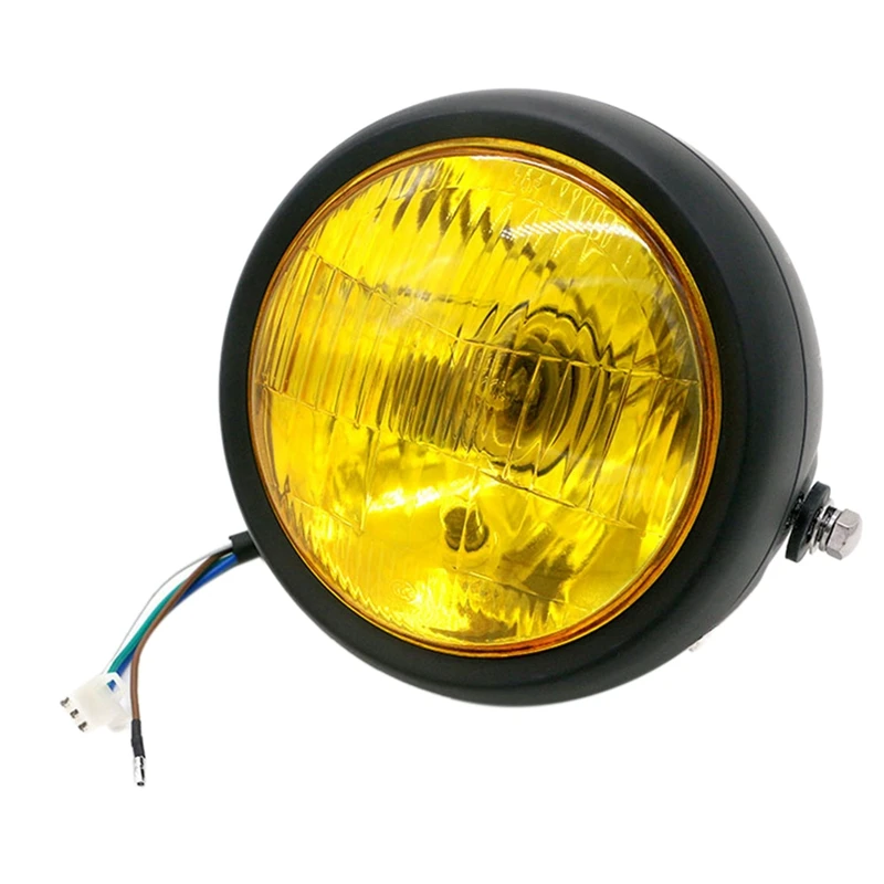 Новая мотоциклетная черная металлическая галогенная передняя фара в стиле ретро