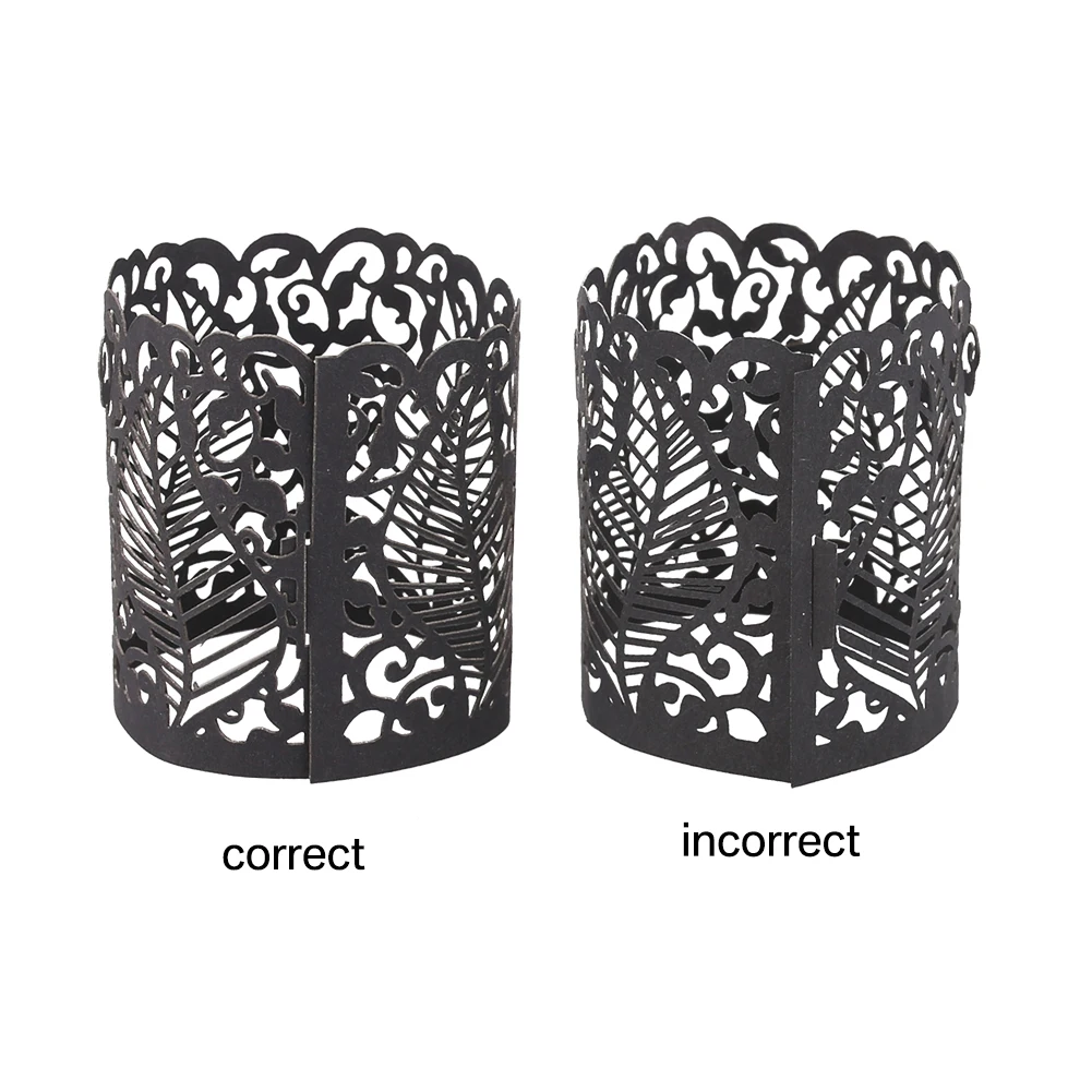 12 шт. LED абажур для свечи бумага лазерная резка лист полые ретро узор сердце