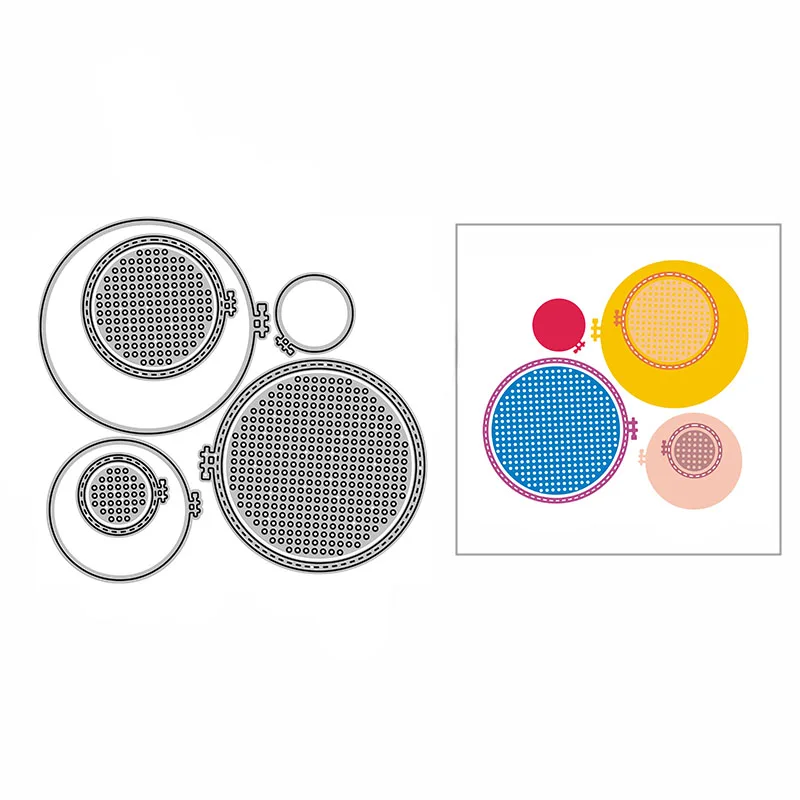 

New DIY Fine Stitched Embroidery Frame Craft Embossing 2021 Metal Cutting Dies for Card Making and Scrapbooking Decor No Stamps