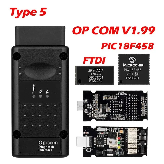 Op com V1.65 V1.78 V1.99 с PIC18F458 FTDI op-com OBD2 автоматический диагностический инструмент для Opel OPCOM шина сети локальных контроллеров V1.7 может быть обновление вспышки - Цвет: Type 5