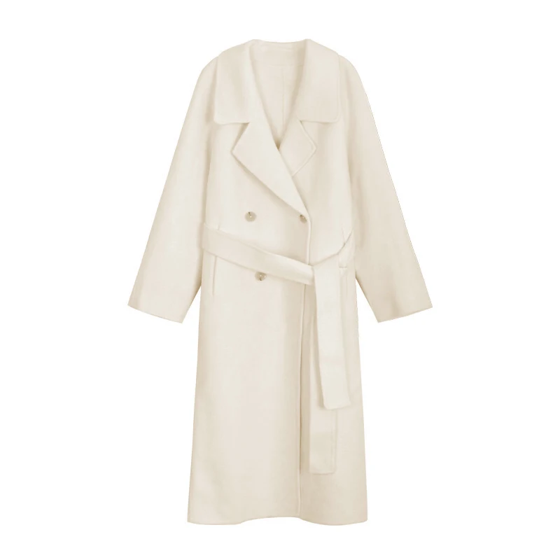 

Luxury Double-sided Cashmere Coat Womens Autumn Winter Jackets 2021 New Korean Double breasted Long Wool Coat Women Overcoat D94