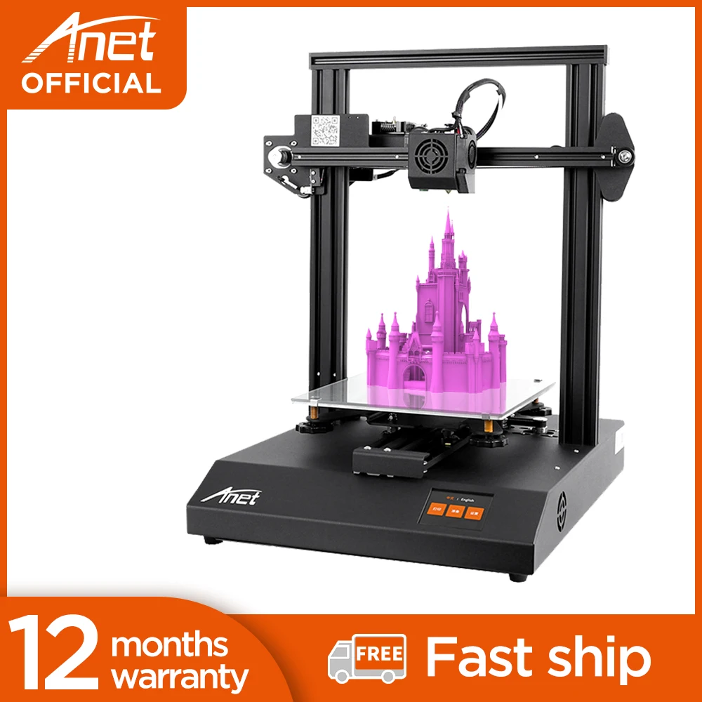 3D-принтер Anet ET4 Pro, бесшумная печать с шаговым драйвером TMC2208, полностью металлический и сенсорный экран, модуль автоматического выравнивани...
