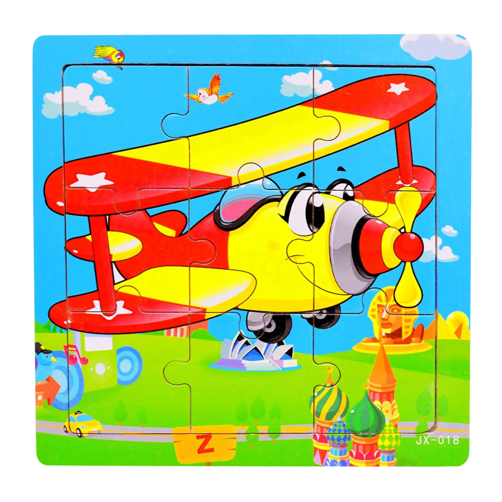 

Mini Size 15*15cm Kids Toy Wood Puzzle Wooden 3d Puzzle Jigsaw For Children Baby Cartoon Animal/traffic Puzzles Educational Toy