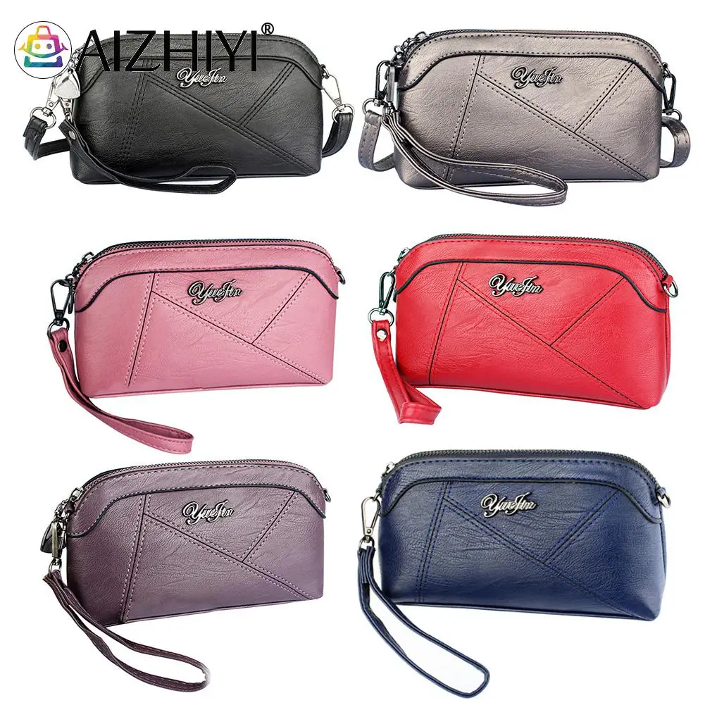 

Женская сумка через плечо, из искусственной кожи, однотонная, с ремешком на запястье