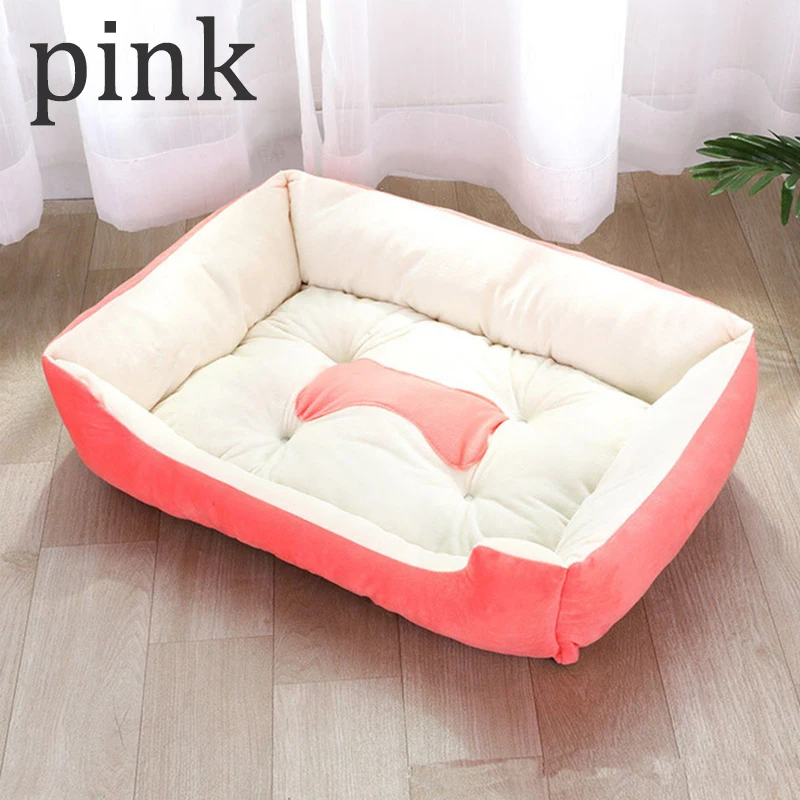 Pink S-XL, 8 цветов, с рисунком кости, диван для домашних животных, кровати для собак, водонепроницаемый мягкий теплый спальный мешок, подушка для щенка, кошка, домик для кровати, cama perro - Цвет: Pink