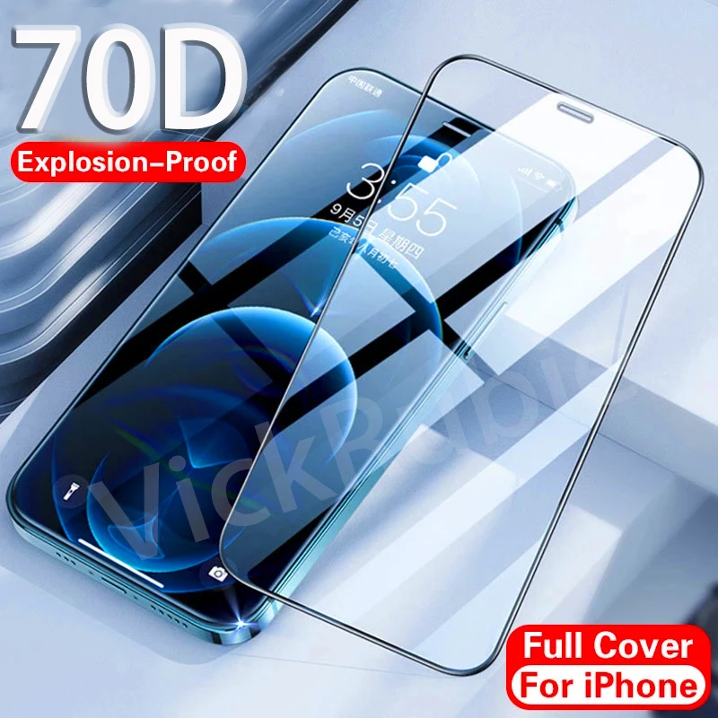 Защитная пленка 70D для iPhone 12 11 Pro Max Mini закаленное стекло Apple 7 Plus 8 XR XS X 12Pro защитная |