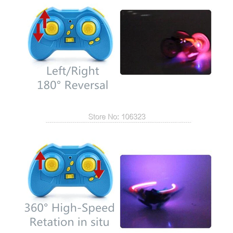 RC 2 4G Mini Stund автомобиль турбо мигающий Спиннер четырехколесный гироскоп R/C игрушки