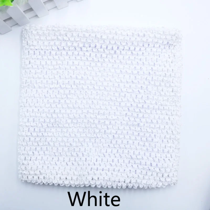 White 23x25cm 23x25 см, 10 дюймов, эластичная трикотажная юбка-пачка для вязания крючком на груди, топ-труба для самостоятельной сборки, платье с блестками, юбка, Рождественская фатиновая кружевная ткань - Цвет: White 23x25cm
