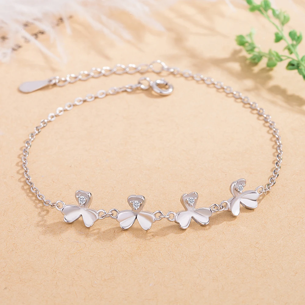 Женский минималистичный браслет из серебра 925 пробы с цветком вишни|Гибкие и