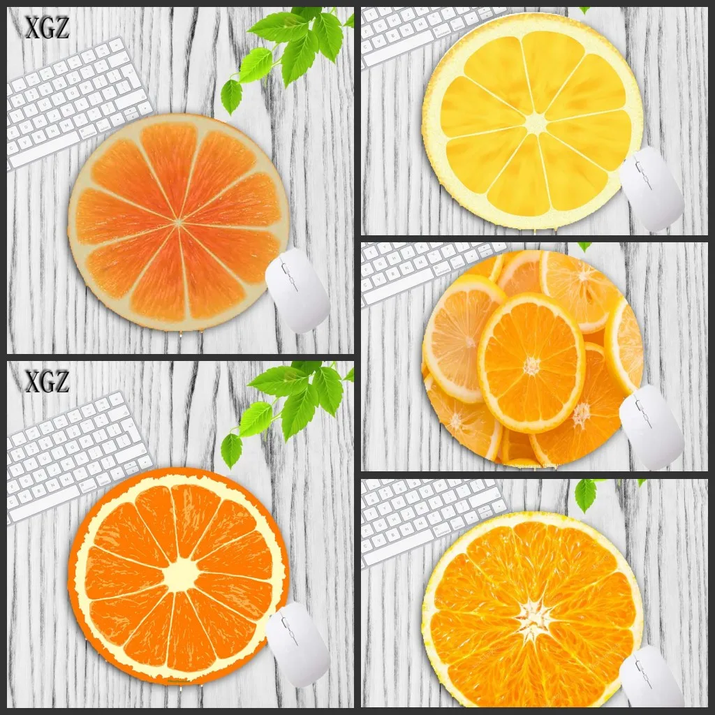 

XGZ Fruit Orange Pattern Round PC Computer Mousepad 200x200MM 11 Style Gaming Mouse Pad Choose for Game/office Tablet Desk Mats