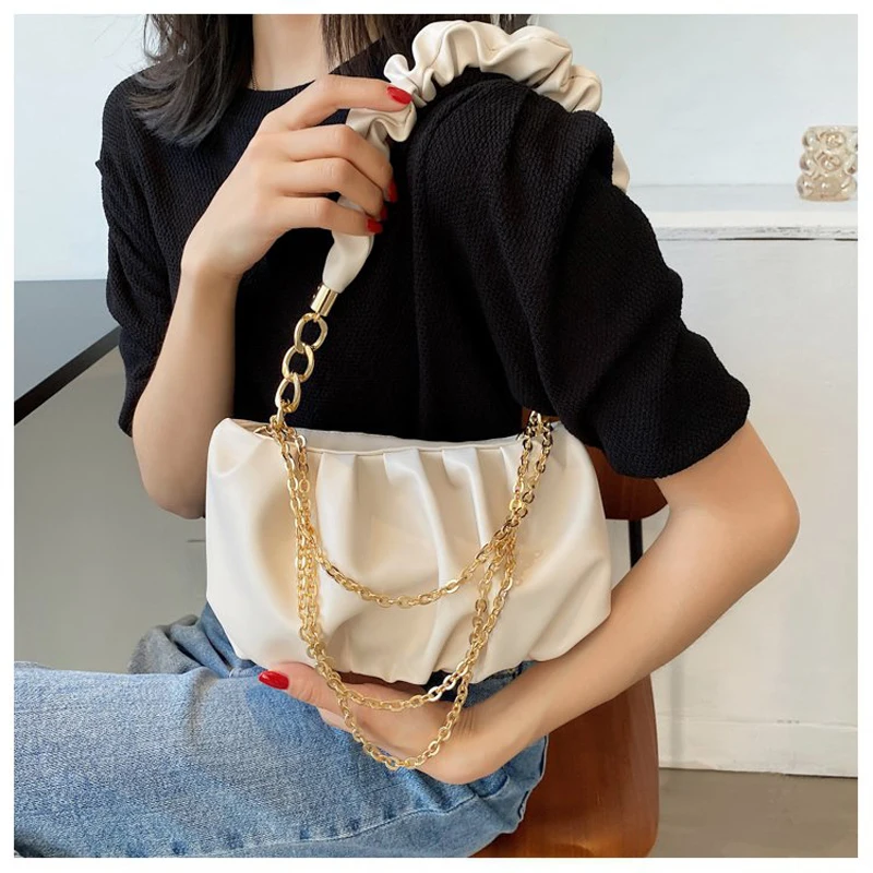 

Women's PU Leather Shoulder Bags Crossbody Bag with Short Handles Summer Fashion Chain Purses and Handbags Luxury Designer Bag
