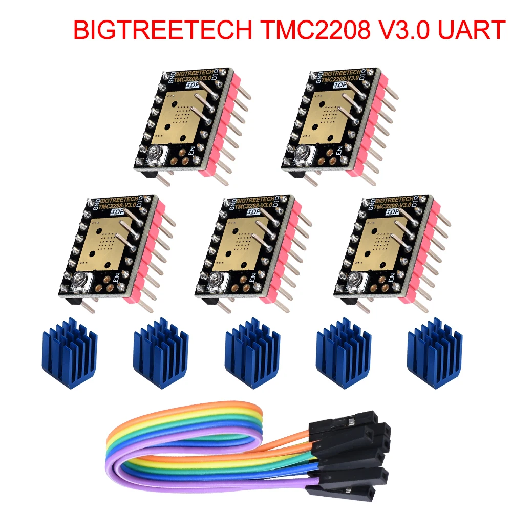 BIGTREETECH TMC2209 UART TMC2208 шаговый двигатель драйвер Stepsticks Mute VS TMC2130 TMC2100 для SKR V1.3 Pro E3 DIP материнская плата