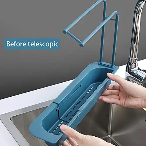 Kitchen Sink Strainer Drain Retractable Stand Rack Storage Drainage Basket Sponge Soap Holder filter | Обустройство дома
