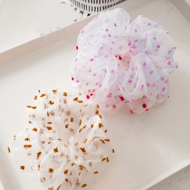 Сетчатое кольцо из органзы для волос прозрачное Тюлевое резиновое эластичные