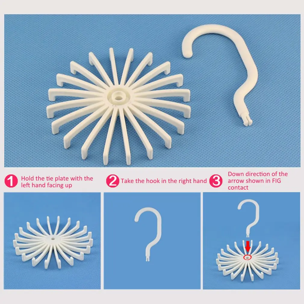 

360 degree rotatable Ties Clothing Hanger Rack 20 claw scarf hanger Organizer Twirling Scarf Belt Tie Hook Holder Ties
