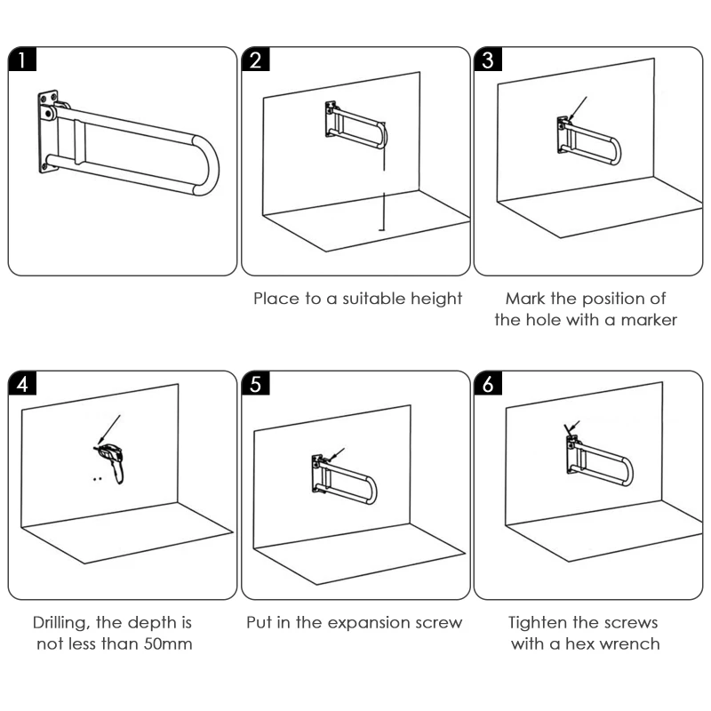 

Bathroom Safety Grab Bars Stainless Steel Toilet Safety Frame Rail Grab Bar Handicap Bathroom Hand Grips Bath Shower Handrail