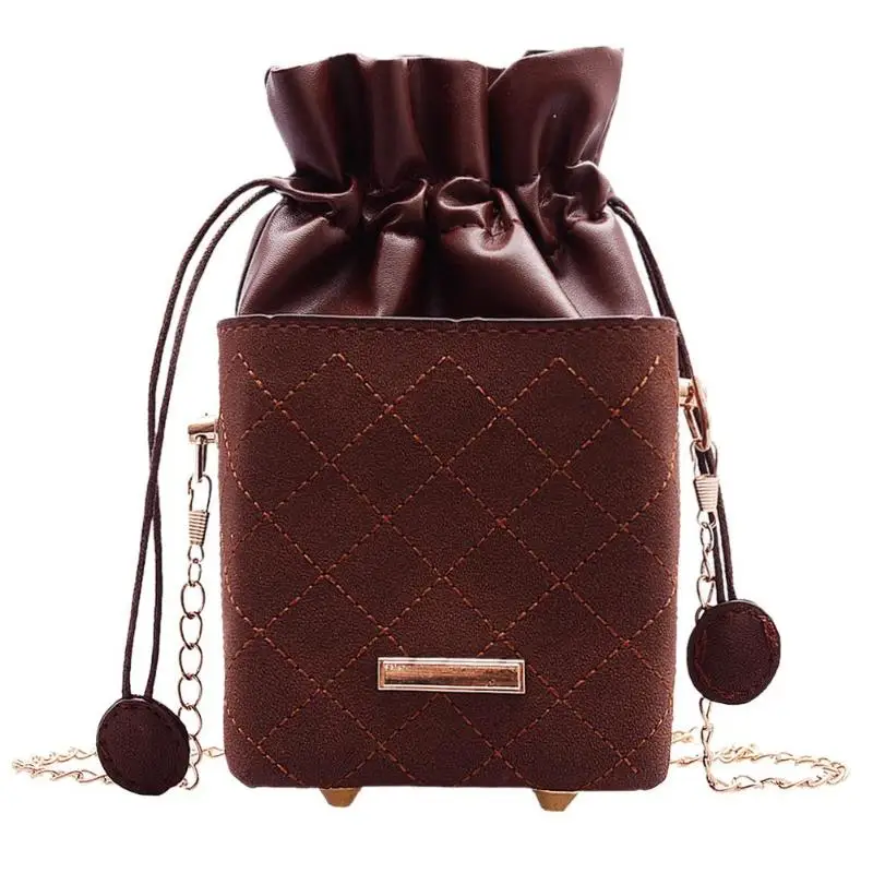Light Brown Модные женские кошельки с завязками, сумки, маленькие дамские сумки с клапаном, сумки через плечо в форме коробки для женщин - Цвет: Light Brown