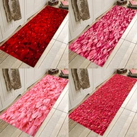 long kitchen mat romantic red pink rose petals floor mat carpet valentine day home decor valentine decorations for home doormat