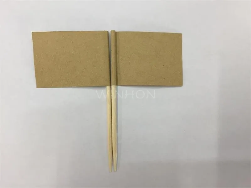 Мини пустой флаг из крафтовой бумаги для зубочисток 500 шт. крафтовые бумажные